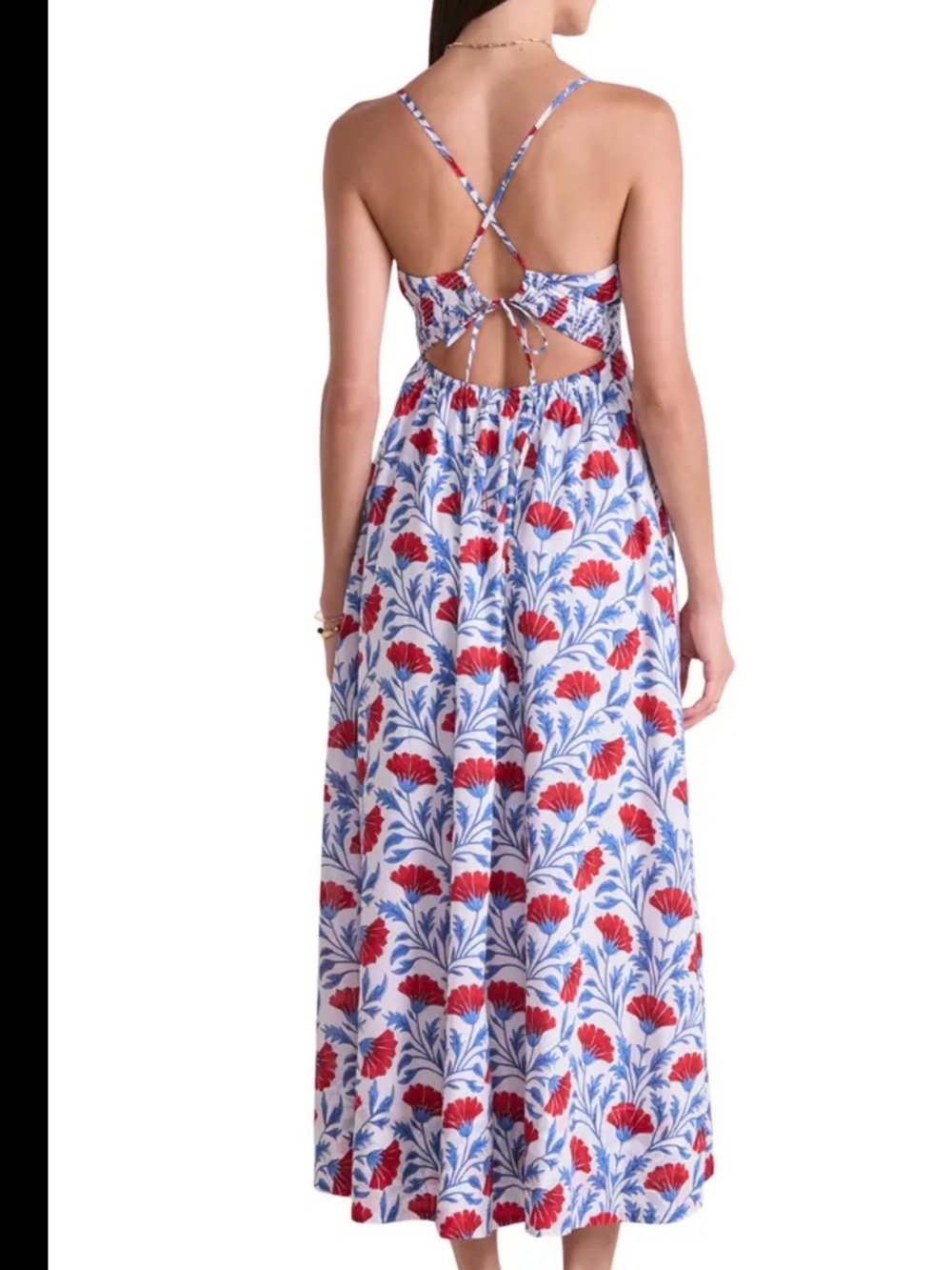Vineyard Vines Sconset White Red & Blue Floral Maxi Dress - Picture 3 of 5